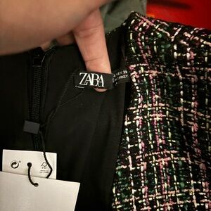 Zara Tweed Jacket with Multicolor Pattern